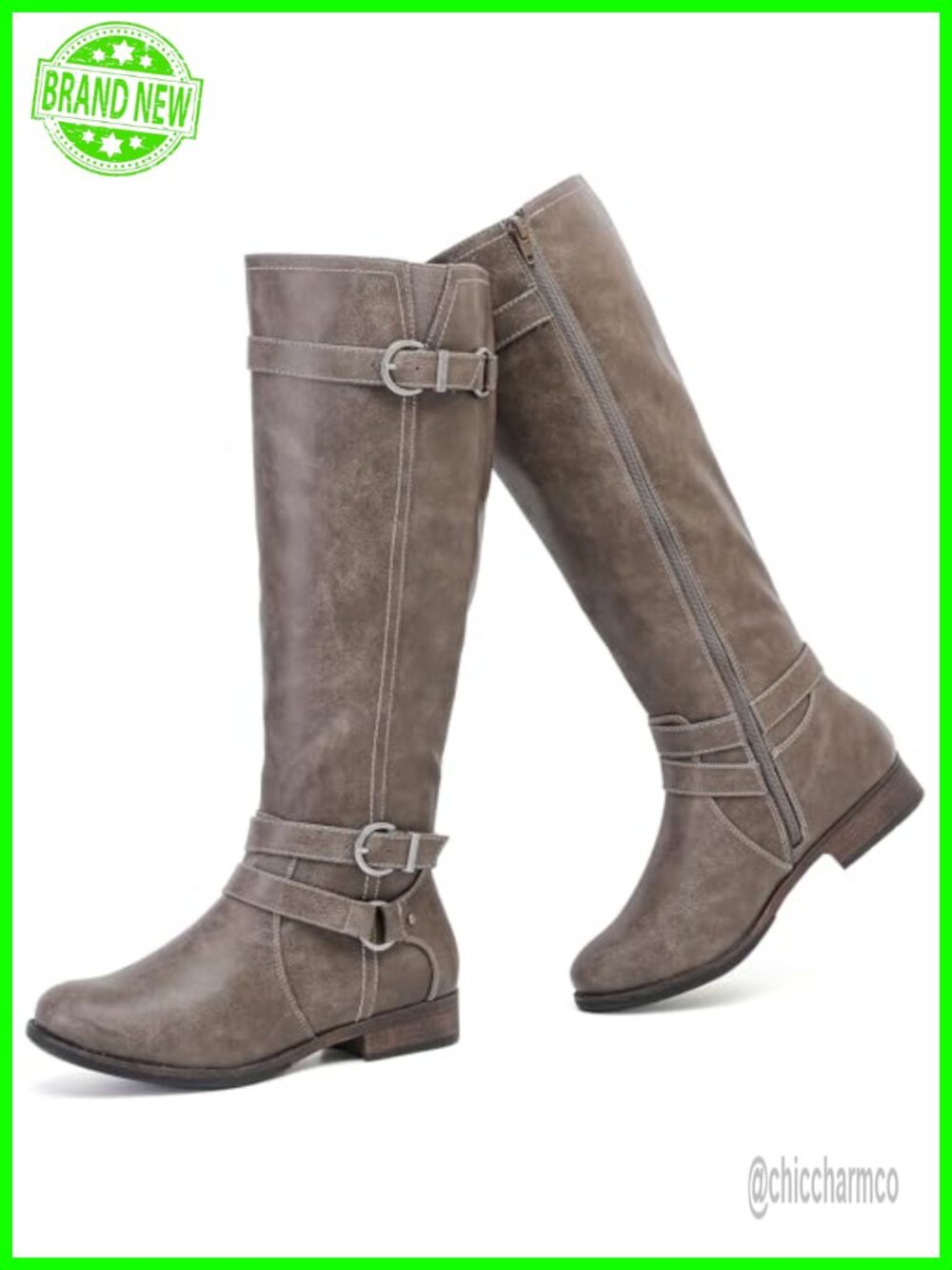 Women's Knee High Boots Faux Leather Tall Fashion Boots Round Toe